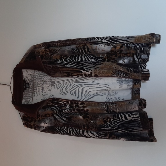 Kaktus XL Women's Velour Animal Print Zippered Top Side Pockets - Picture 7 of 8